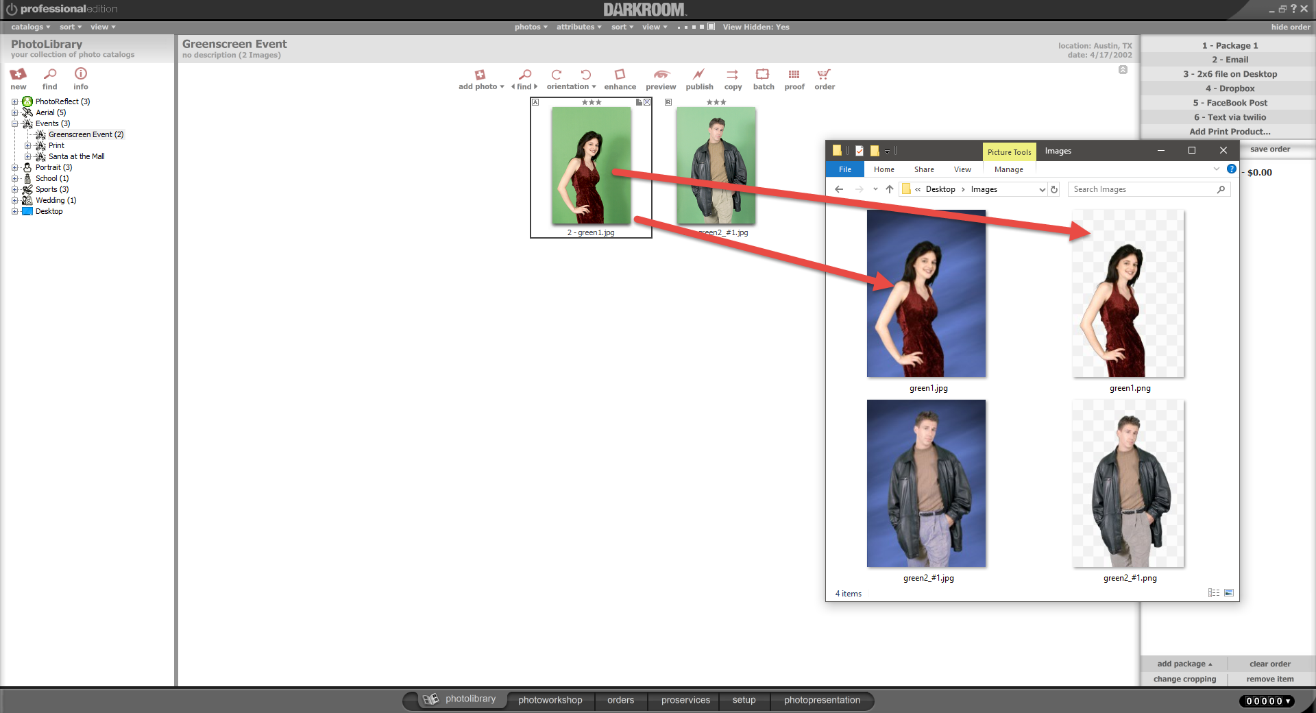 Batch Processing Green Screen Images Darkroom Software