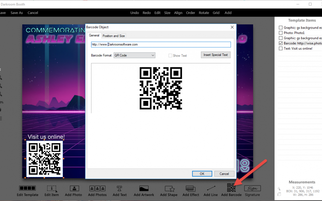 Using QR-Codes in Darkroom Booth